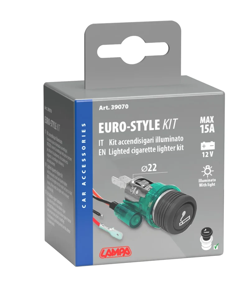 Euro-Style, kit accendisigari illuminato 12V