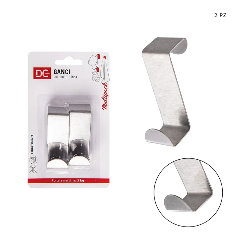 Dc Gancio Porta Inox 1Posto P/5Kg 2Pz