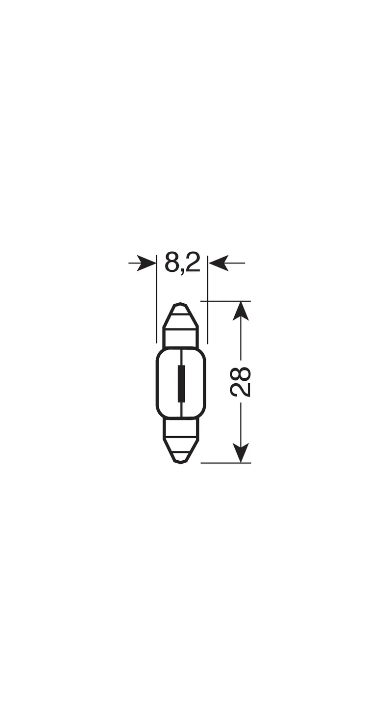 12V Lampada siluro - 8x28 mm - 5W - SV7-8 - 2 pz - Scatola