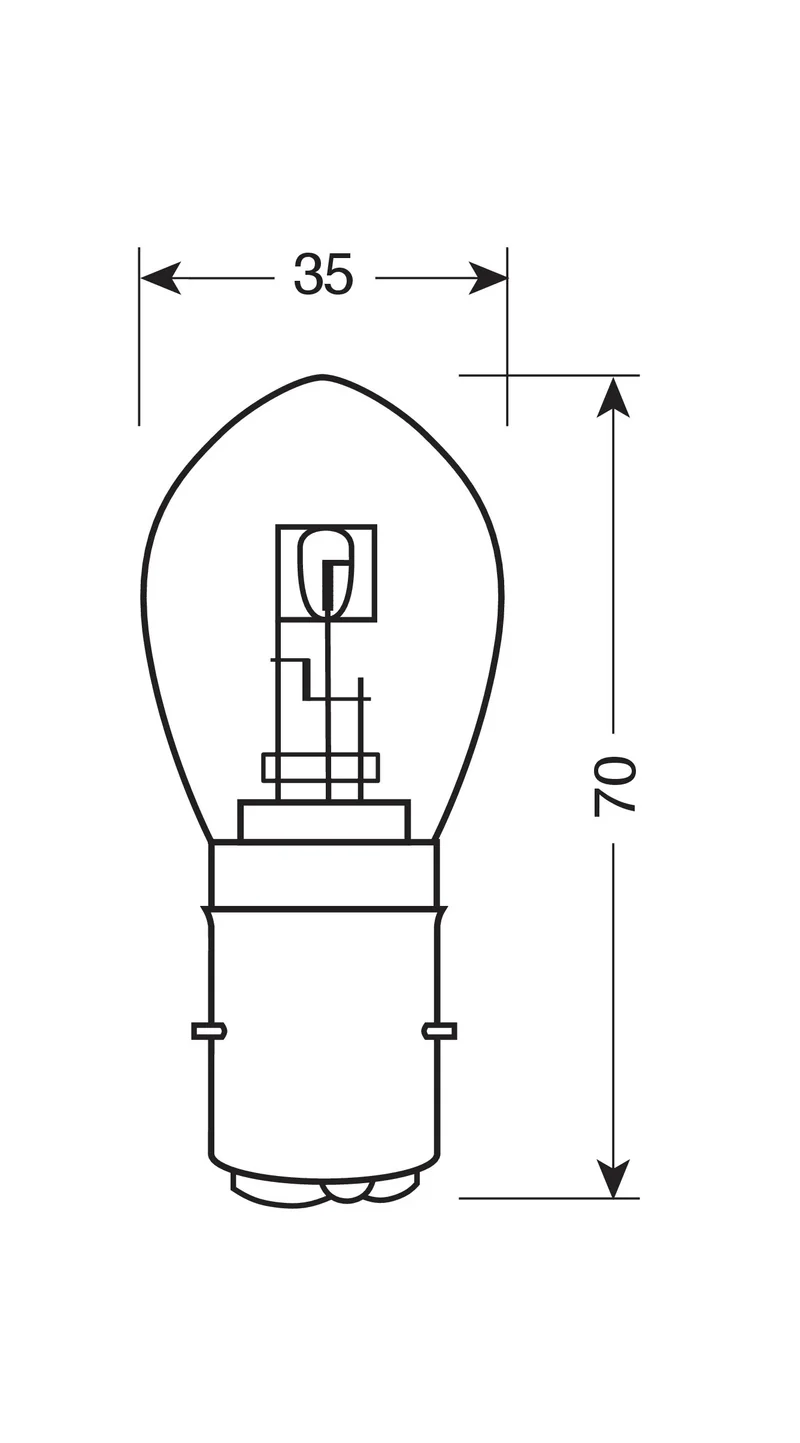 12V Lampada 2 filamenti - S2 asymmetric - 35/35W - BA20d - 1 pz - Scatola