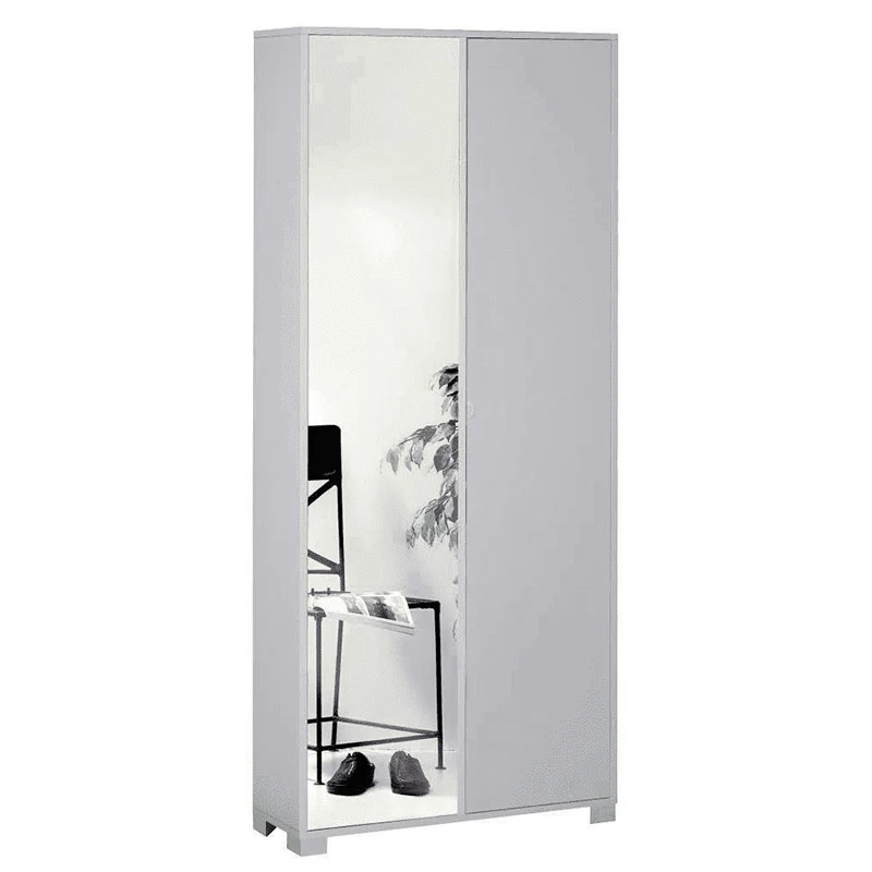 Armadio Paride 2 Ante Specchio Bianco 83x29x190cm