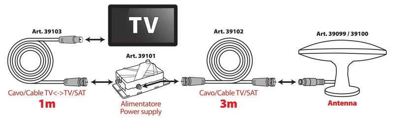 Globo 240, antenna TV omnidirezionale - Ø 240 mm