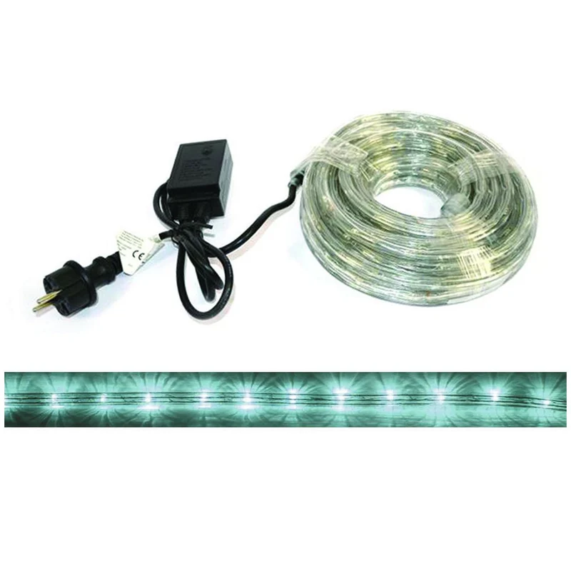 Tubo luminoso 216 LED bianco freddo 10 metri uso interno-esterno con gioco luci
