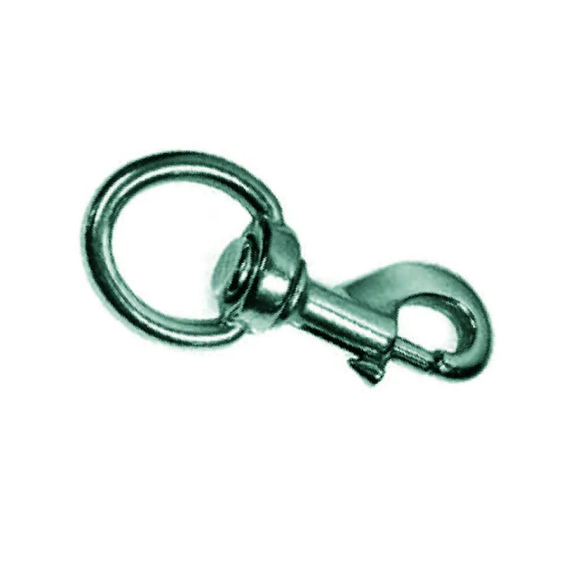 Moschettoni Redine Con Girello In Ottone Nichelato - mm.121 con asola da mm.32 - 5 pz