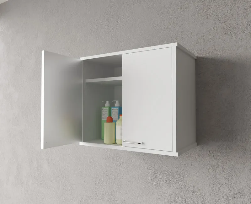 Pensile Multiuso Negrari 60x34 cm - Mobile da Muro in PVC con Ripiano Interno