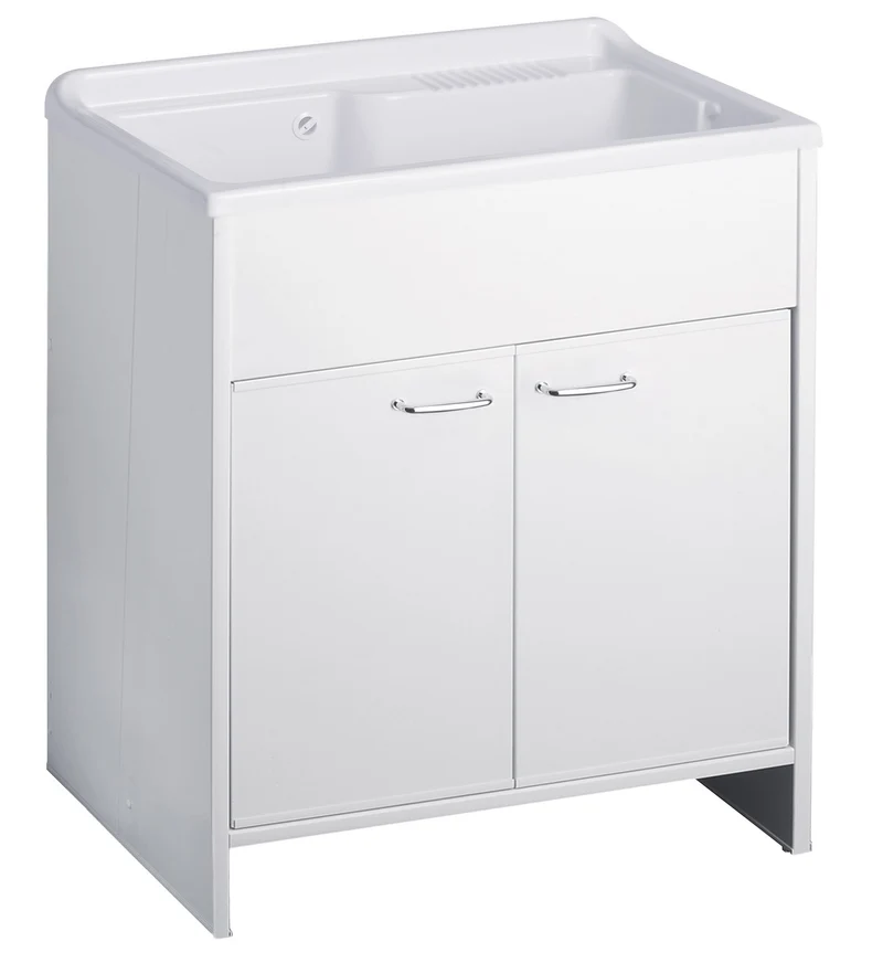 Mobile Lavatoio da Esterno Negrari Garden 80x50x85 cm - in Resina PVC con 2 Ante