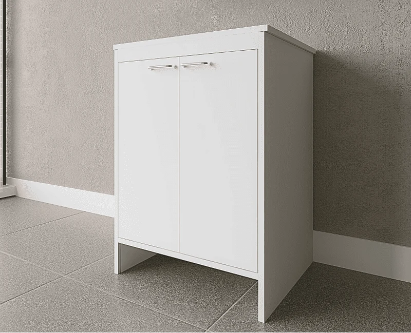 Base Multiuso Negrari 60x50 cm in PVC - Mobiletto con Ripiano Interno e Schienale