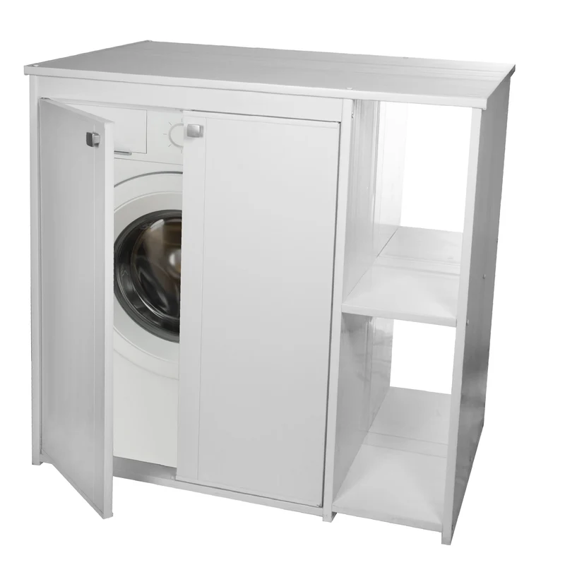 Mobile Coprilavatrice Negrari 95x60x94 cm - in PVC con Scaffali Laterali a Giorno