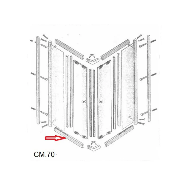 Profilo Inferiore Lato 70 - Box Doccia Cristallo Trasparente 6 mm - Lusso e Resistente