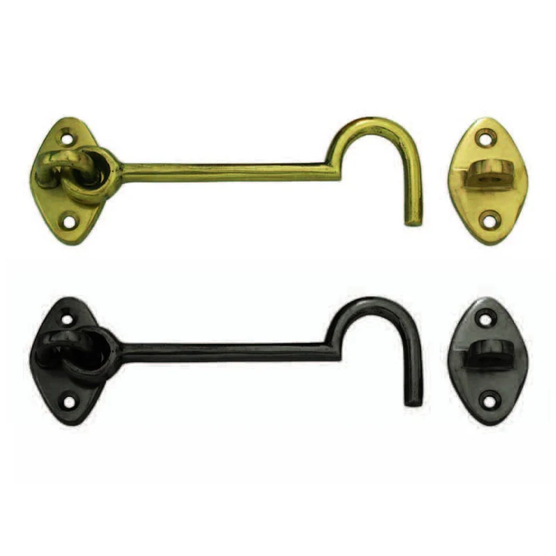 Gancio Fermapersiane Snodato Con Incontro - mm.100 in ottone bronzato - 5 pz
