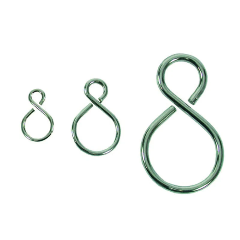 Ganci Ad "S" In Acciaio Nichelato - ø mm.2x21x32 - 200 pz