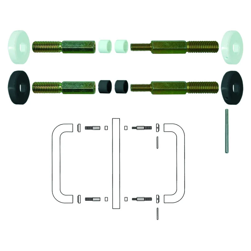 Fissaggio Doppio Per Vetro-Legno-Alluminio - mm.300/350 in nylon colore bianco