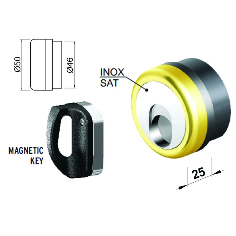 Defender Magnetico Mag Monolito Mr500 - mm.69X85X25h. compatibile con serrature Cipierre