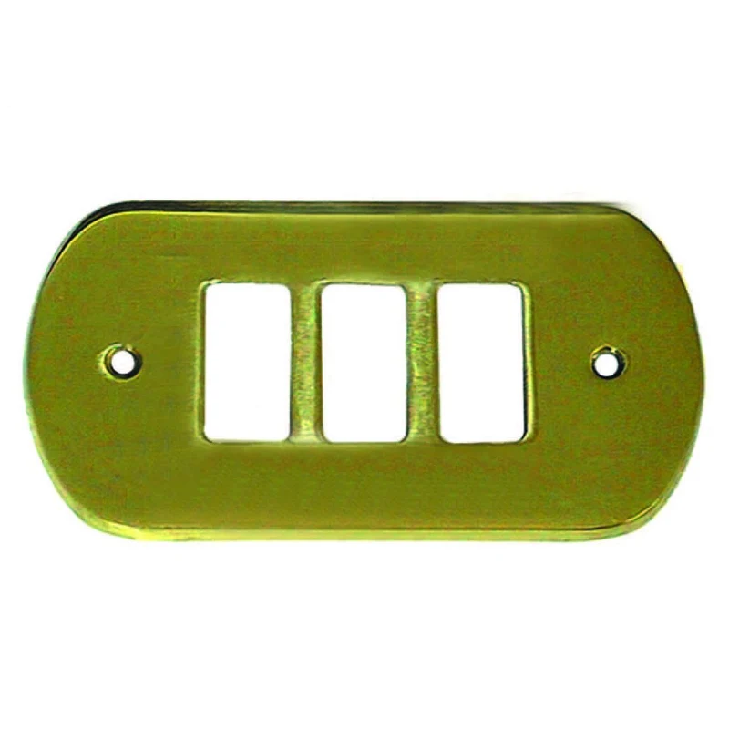 Coprinterruttori bordo tondo 3 posti in ottone satinato - in ottone satinato - 10 pz