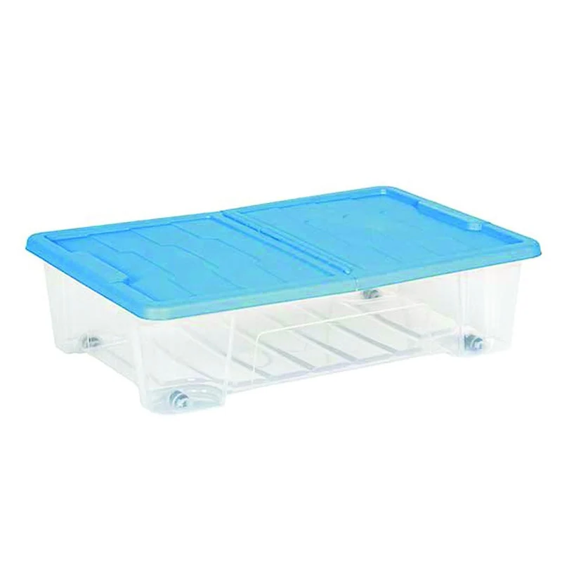 Contenitore Sottoletto Masterbox Colore Trasparente/Blu - cm.57x39x15h. - lt.25 - 15 pz