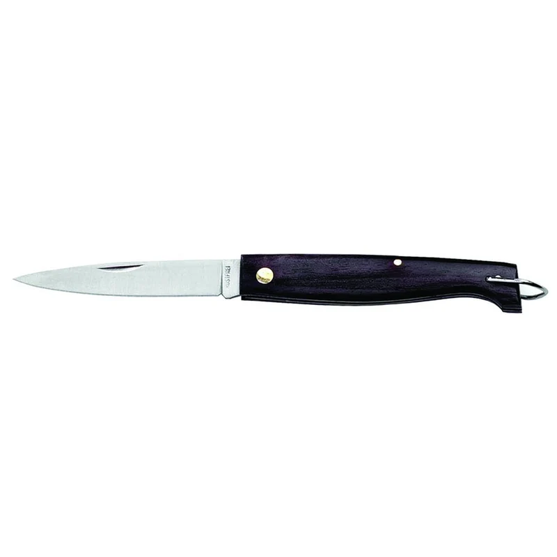 Coltello Pattada Lama In Acciaio Inox Manico In Legno Con Molla - cm.18 - 23011