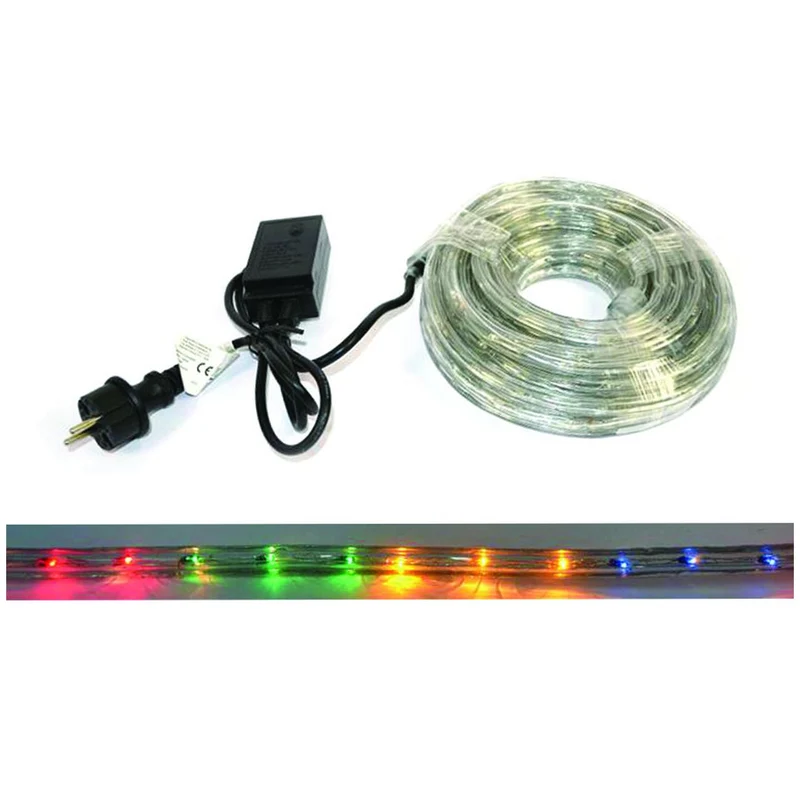 Tubo luminoso multicolor 216 led 3 vie uso interno esterno gioco luci 10 mt - 24 led/mt