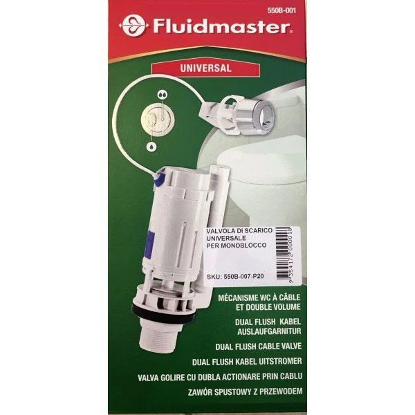 Valvola di Scarico Fluidmaster 550 per Monoblocco – Ø 60 mm x 230 mm