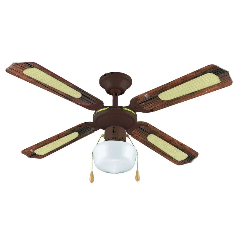 Ventilatore da soffitto tipo legno con luce - Diametro 107 cm