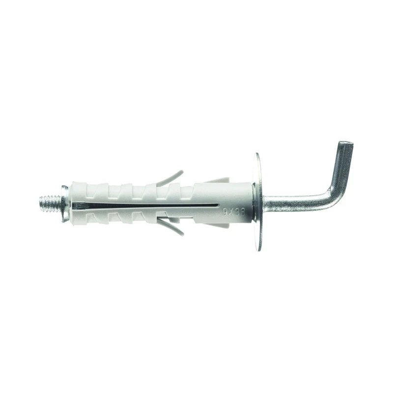 Tassello In Nylon Con Gancio Lungo ø 9x40 mm - Pa 6 Enp/Gl - ELEMATIC - 100 pz