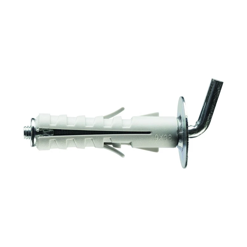 Tassello In Nylon Con Gancio Corto Pa 6 ø 9x40 mm - ELEMATIC - 200 pz