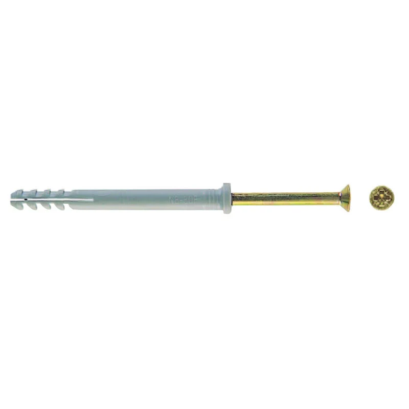 Tassello In Nylon Con Bordo Piatto E Vite Chiodo ø 6x40 mm - Vite ø 4x45 mm - 100 pz - FISCHER