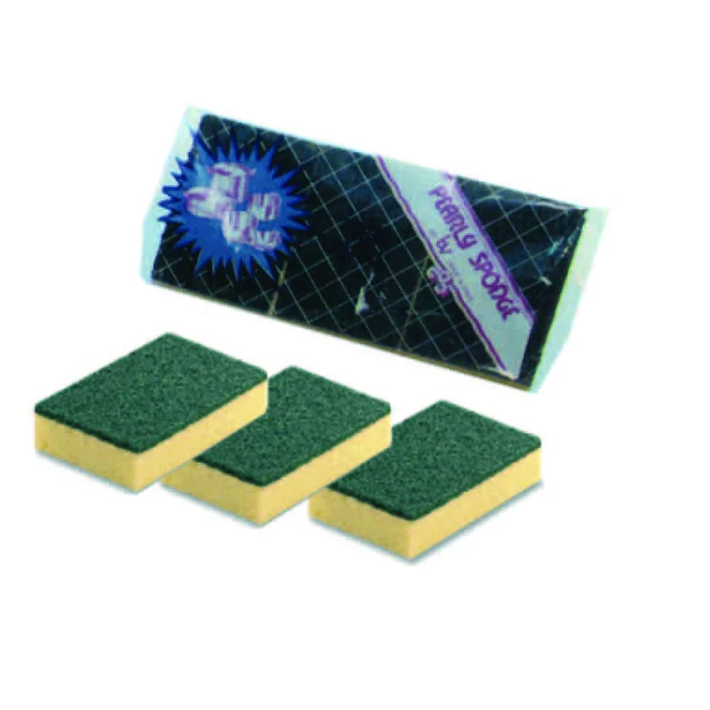 Spugna abrasiva con fibra verde - Resistente e multiuso - 24 pz