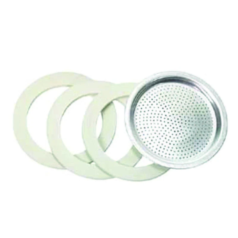 Set 3 Guarnizioni E 1 Filtro Per Moka - 1 tazza in bustina - 10 bs