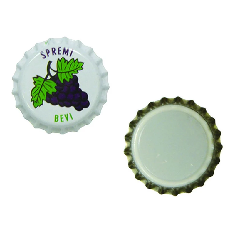 Tappo a Corona Litografato per Uva ø 26,5 mm - Busta da 100 pz - 80 bs