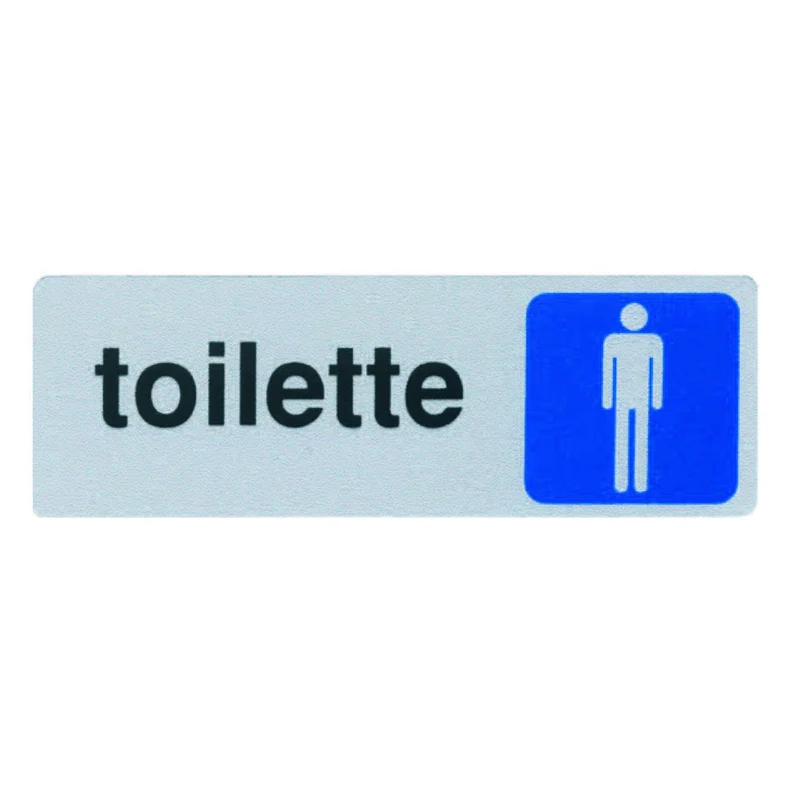 Targhetta adesiva toilette uomo - dimensioni 15x5 cm - 10 pz
