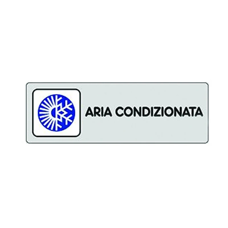 Targhetta adesiva aria condizionata - dimensioni 15x5 cm - 10 pz
