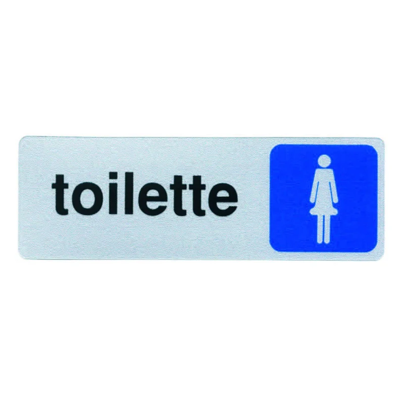Targhetta adesiva toilette donna - 15x5 cm - segnaletica bagno - 10 pz