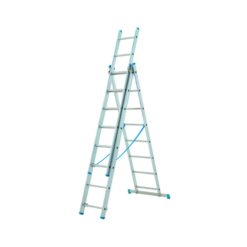 Scala Stilo Alluminio Tripla/Estensibile Gr En 131 - 3x12 gr. cm.342-818h. Kg.23 base cm.118(SL350-3)