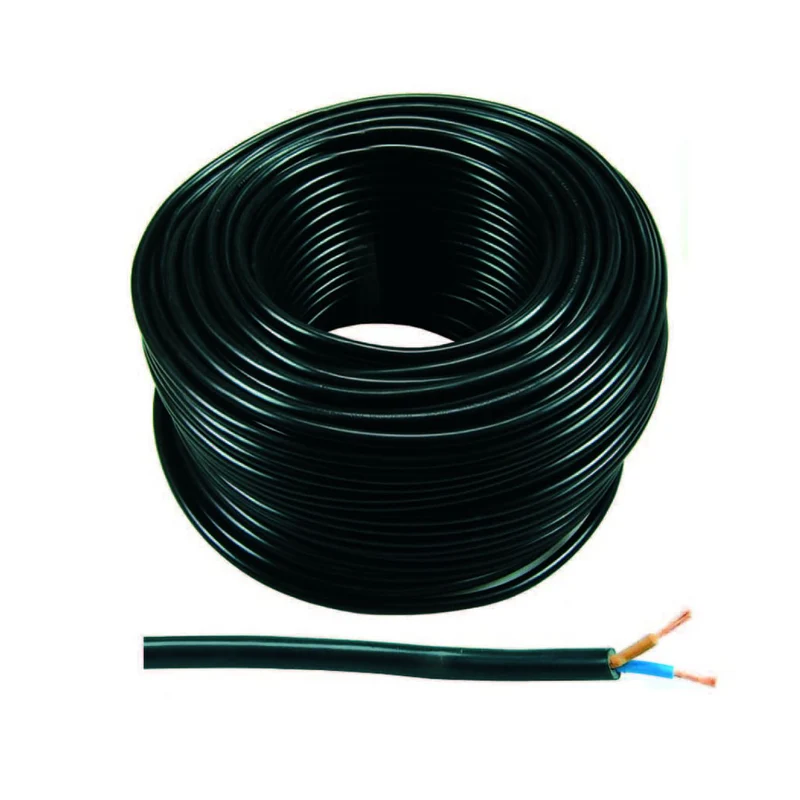 Cavo Elettrico Bipolare Similgomma Nero H05Vv-F - 2x mmq.1,5 colore nero - 100 mt