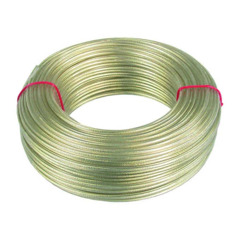 Cavetto Acciaio Ottonato Rivestito In Pvc Trasparente - ø mm.4 in rotoli da mt.100 - 100 mt