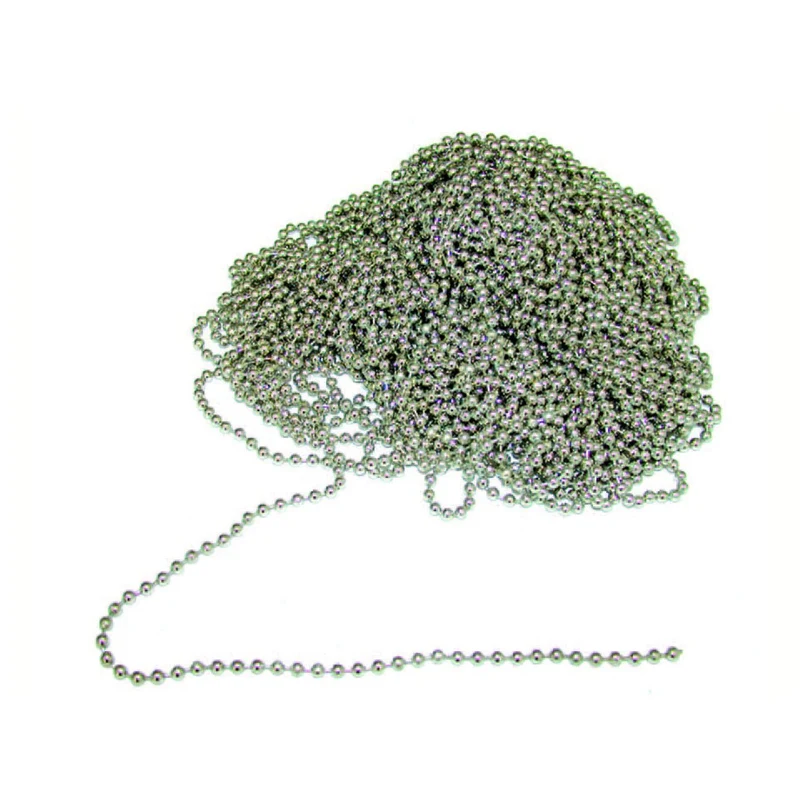 Catena a perline in ottone nichelato - Ø mm.3,5 - 25 mt