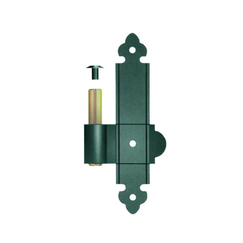 Cardine A Legno Per Bandella Su Lama A Filo Perno Fisso - mm.160x30 SX perno ø mm.12 - verniciato nero - 4 pz