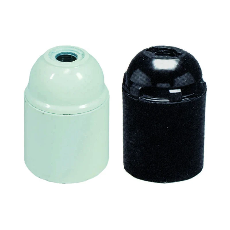 Portalampada E27 liscio in termoplastico bianco - confezione 10 pz