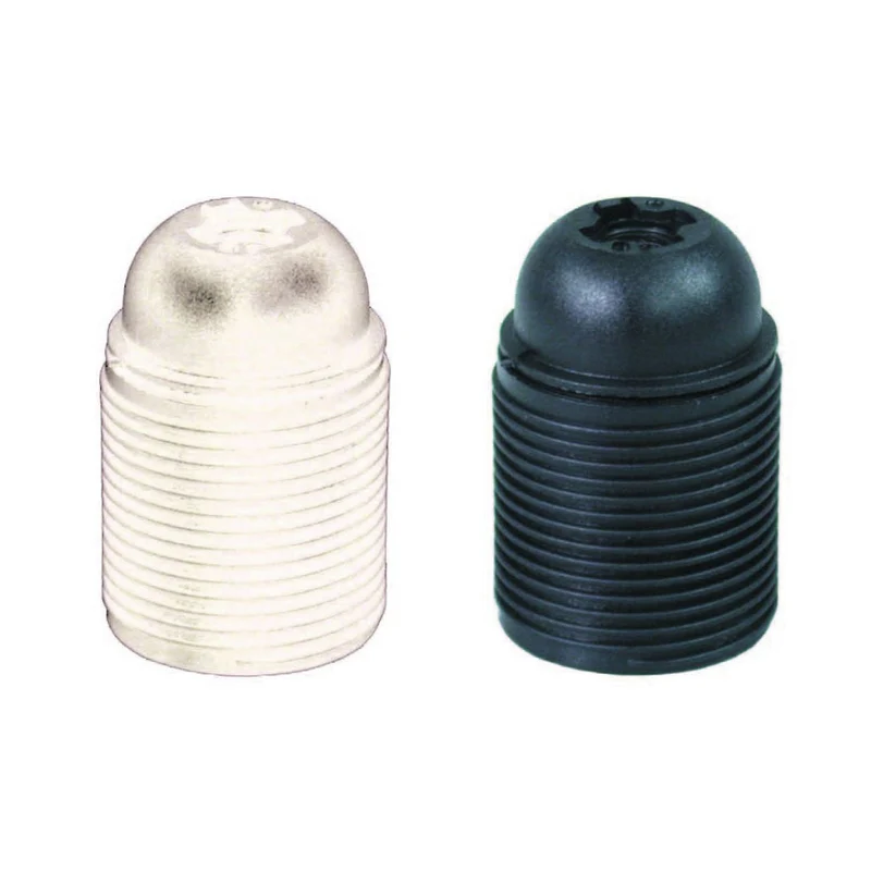 Portalampada E27 Termoplastico Filettato Bianco - Compatibile Universale - 10 pz