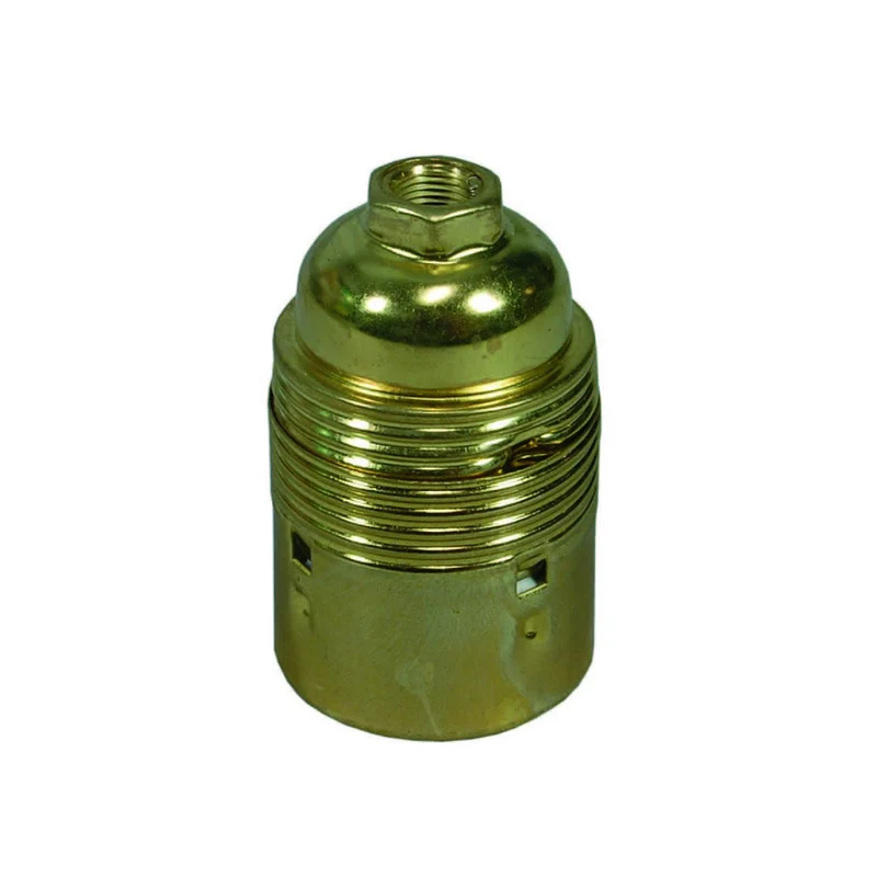 Portalampada E27 in acciaio ottonato - Design elegante e resistente - 5 pz