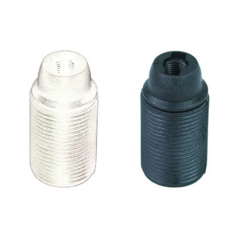 Portalampada E14 filettato termoplastico bianco - confezione da 10 pz