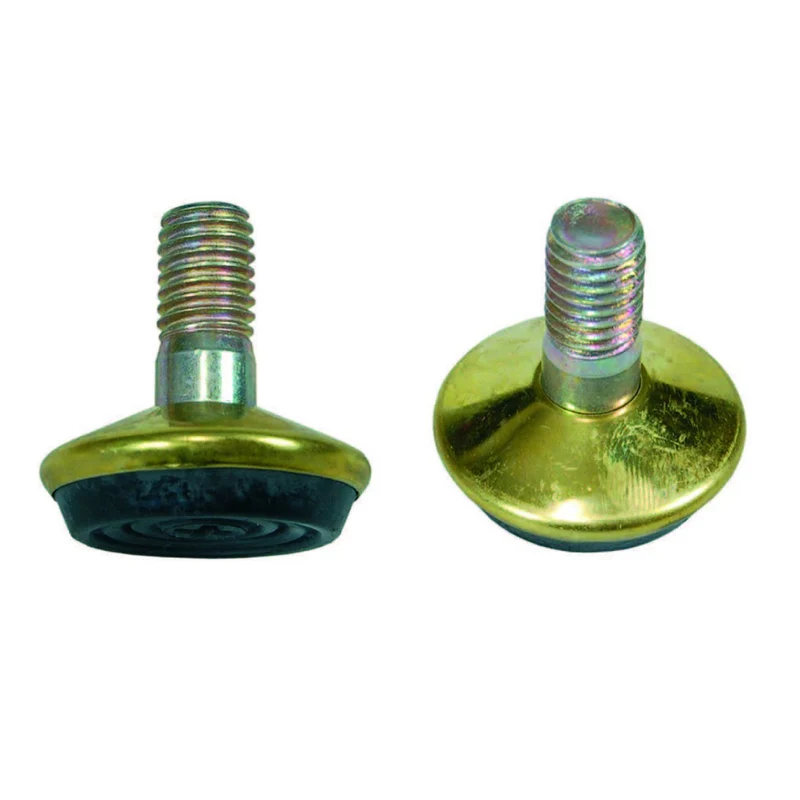 Piedino Registrabile Girevole Acciaio Ottonato - ø mm.8 MA larghezza base ø mm.32 - 25 pz