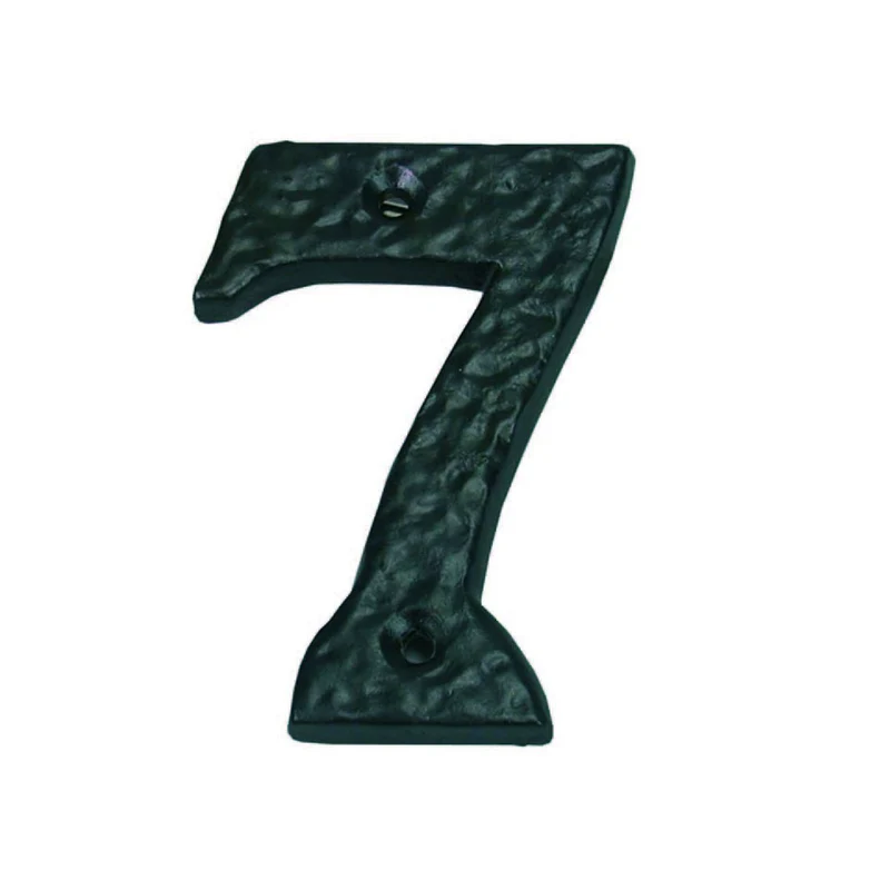 Numero civico 7 in ferro nero opaco