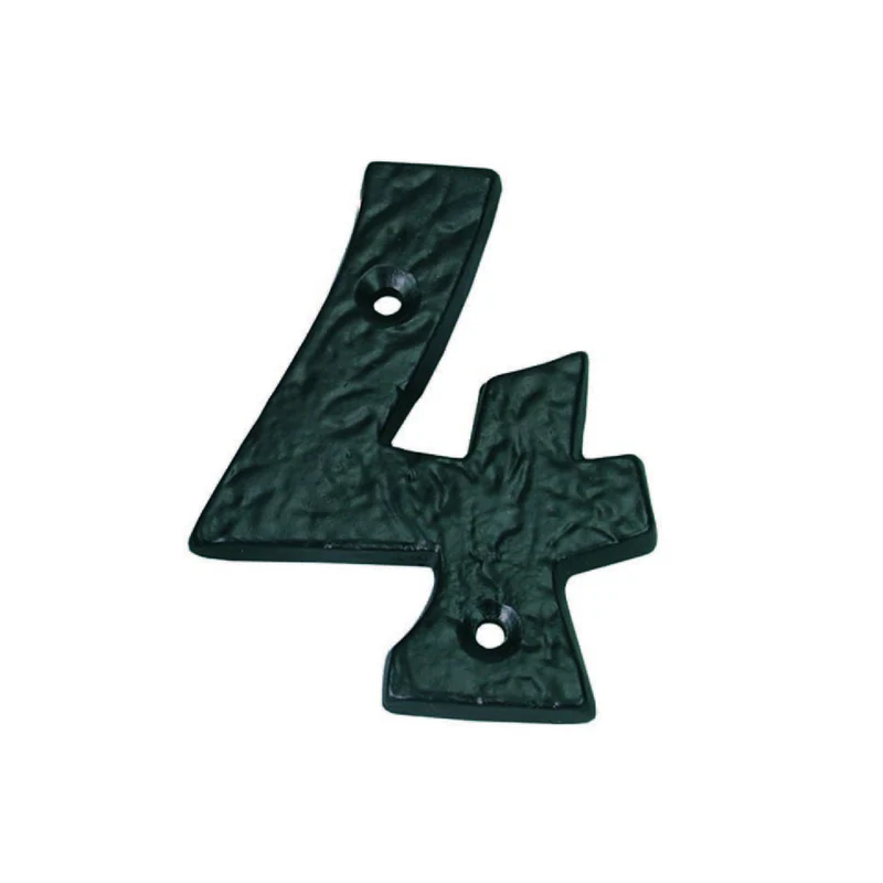 Numero civico 4 in ferro nero opaco