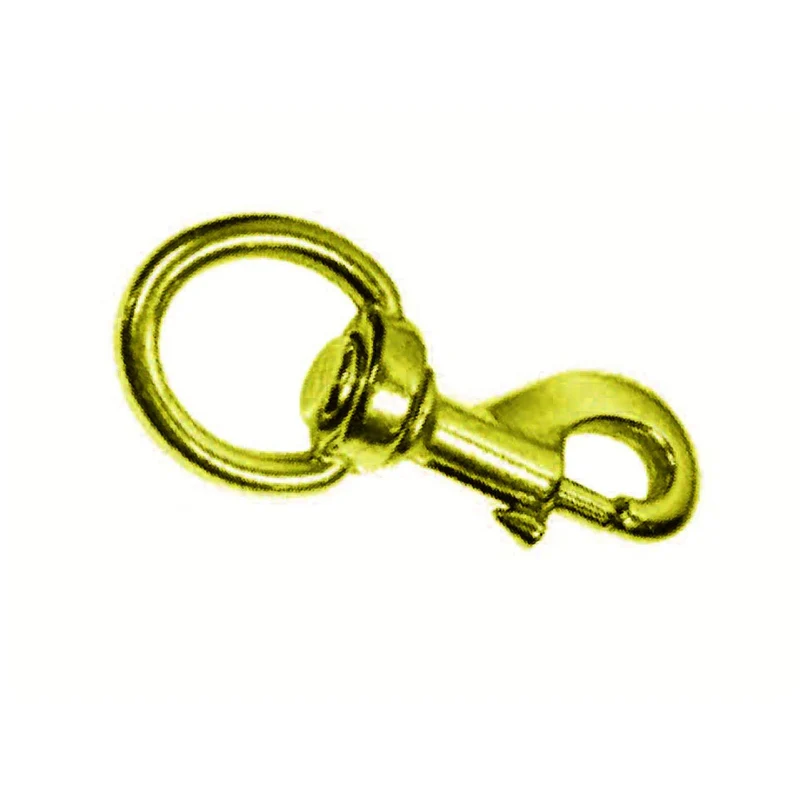 Moschettoni Redine Con Girello In Ottone Lucido - mm.90 con asola da mm.25 - 5 pz