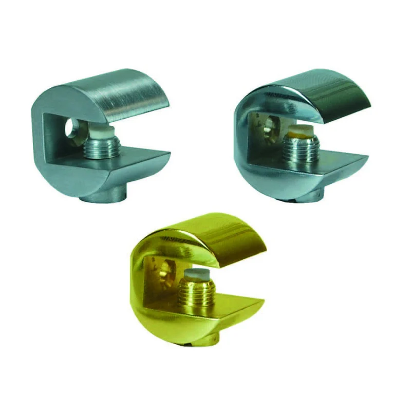 Mensole A Morsetto Fresata - mm.23x23h. oro lucido - 4 pz