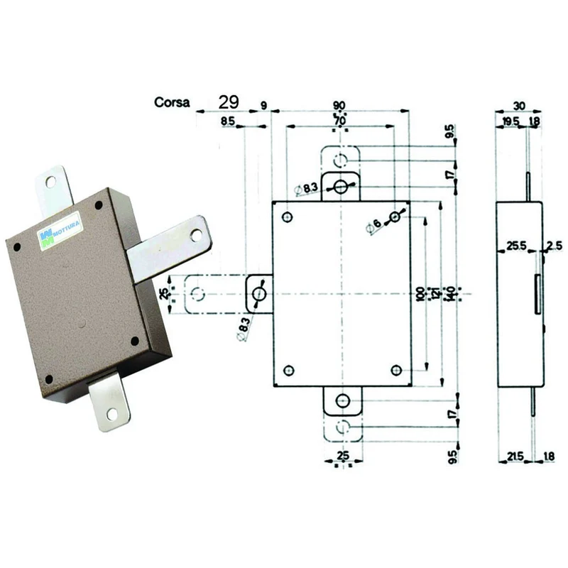 Deviatore applicare per serrature quintuplici serie 38 96145 - per serie 38 (96145)