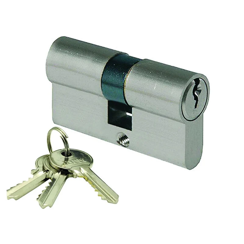 Cilindro Infilare Sagomato Ottone Cromo Satinato 2300 - mm.70 decentrato (30+40)
