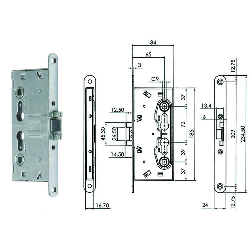 Serratura Da Infilare Per Porte Tagliafuoco 216 - mm.65 (216120654)