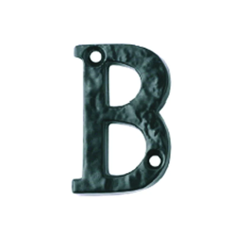 Lettera alfabeto b in ferro nero opaco